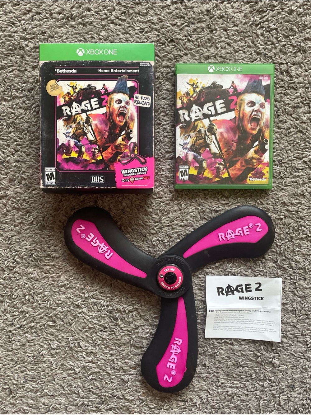 Rage 2 Deluxe Edition (Xbox One) Game & Wingstick New w/ Box
